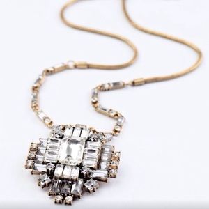 gorgeous Art Deco flapper Crystal Medallion Necklace